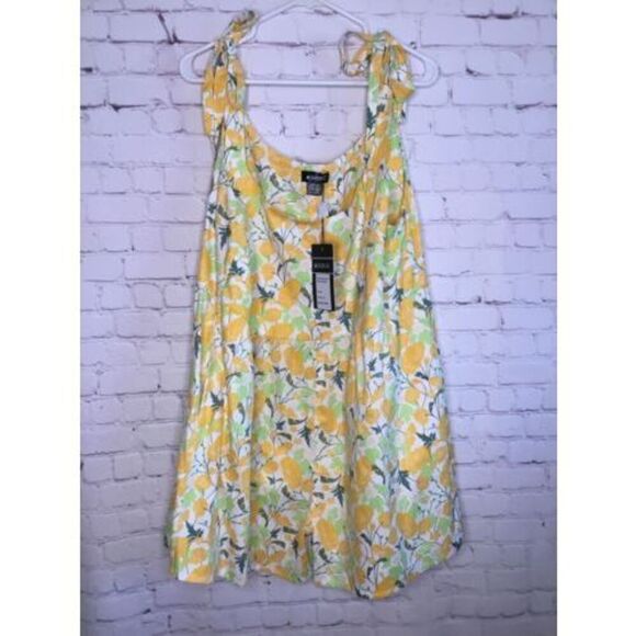 Bright & Beautiful Women’s Plus Yellow Floral Jumpsuit Romper Sz 14 - Picture 3 of 8